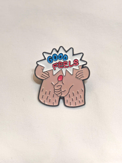 Sexy Hairy Man Metal Pin Badge