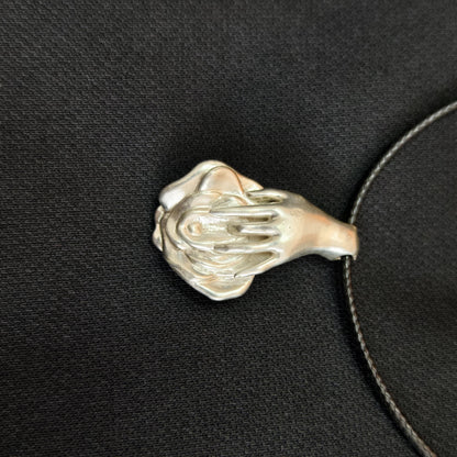 Silver Nude Erotic Necklace