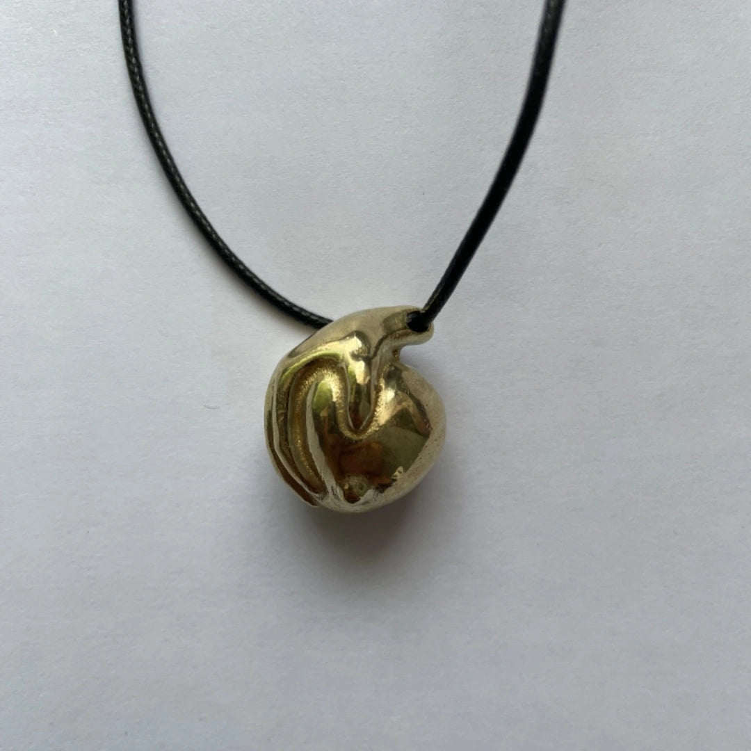 Brass Breast Pendant Necklace