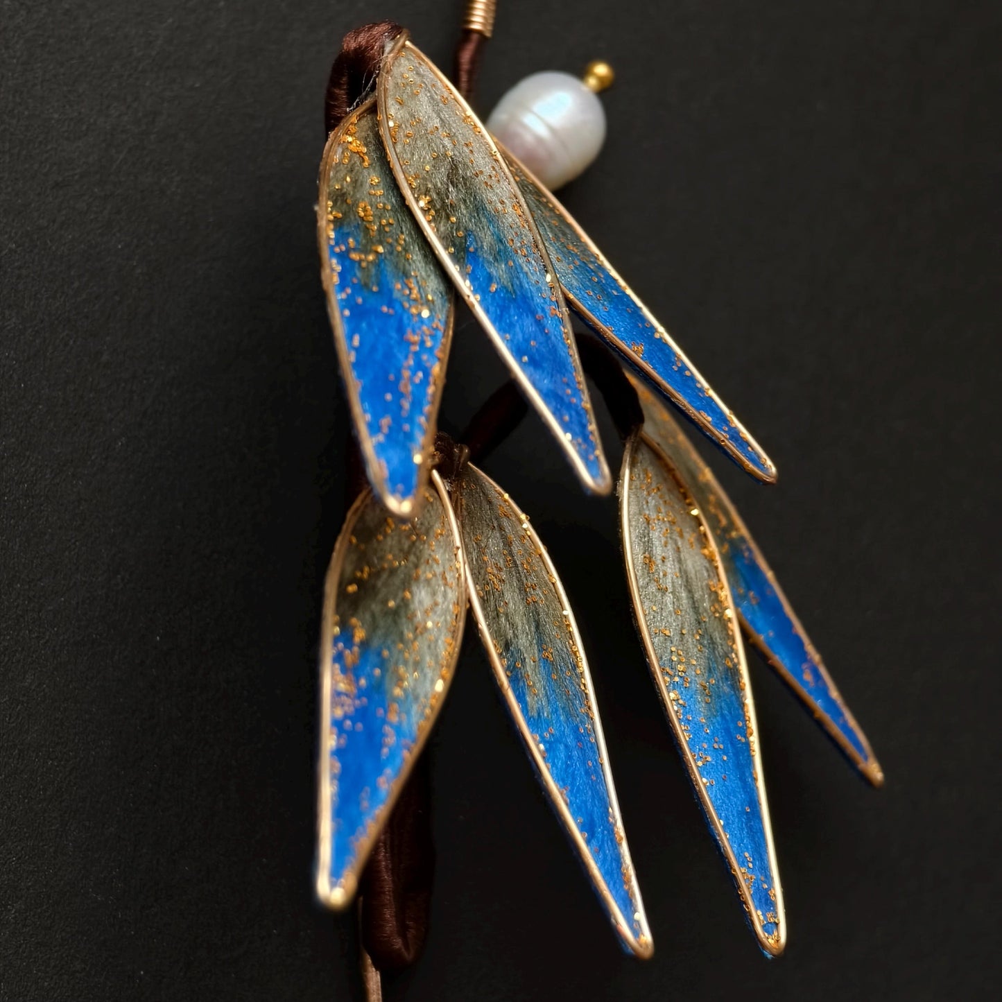 Handmade Bamboo Leaf Silk Vintage Brooch