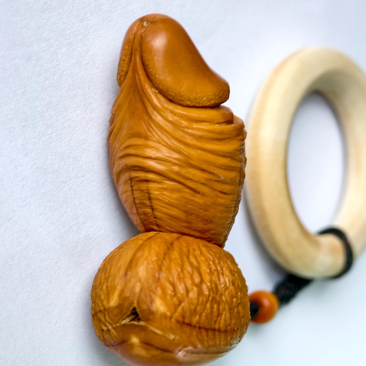 Handcrafted Carved Penis Walnut Craft