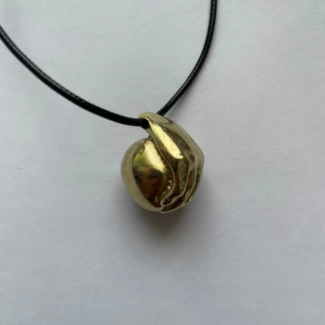 Brass Breast Pendant Necklace