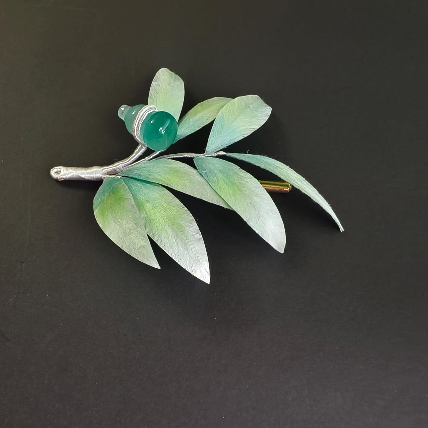 Bamboo Leaf Silk Brooch
