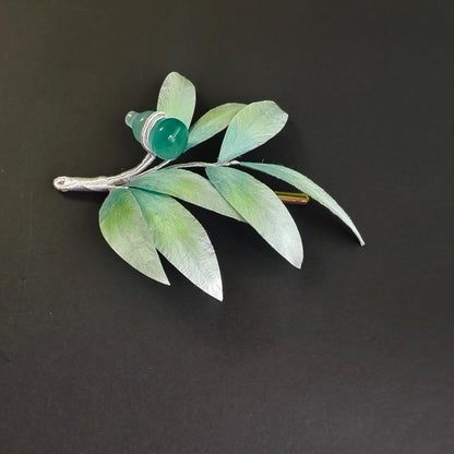 Bamboo Leaf Silk Brooch
