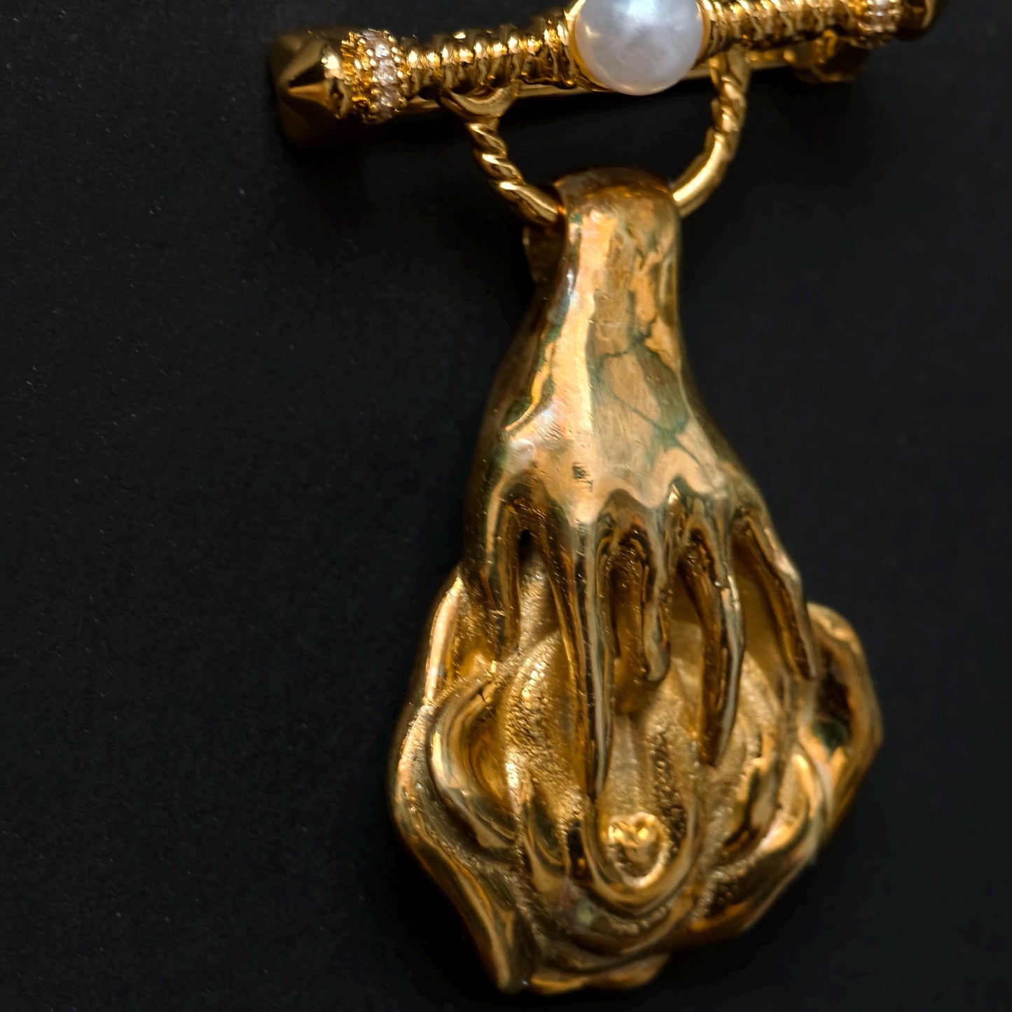 Copper Nude Art Brooch