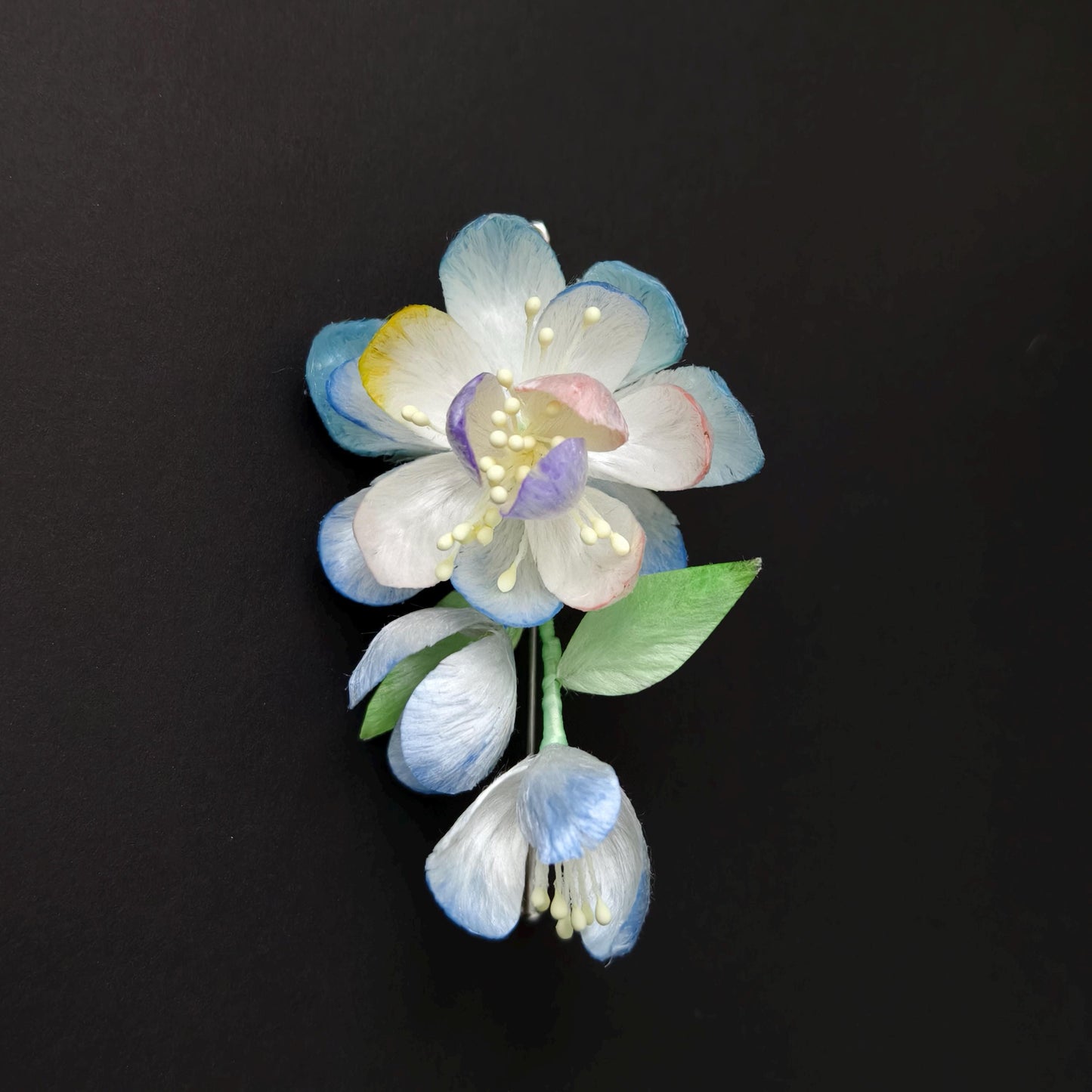 Silk Flower Vintage Brooch