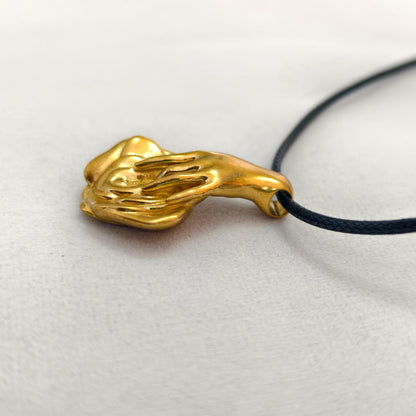 Naughty Brass Pendant Necklace
