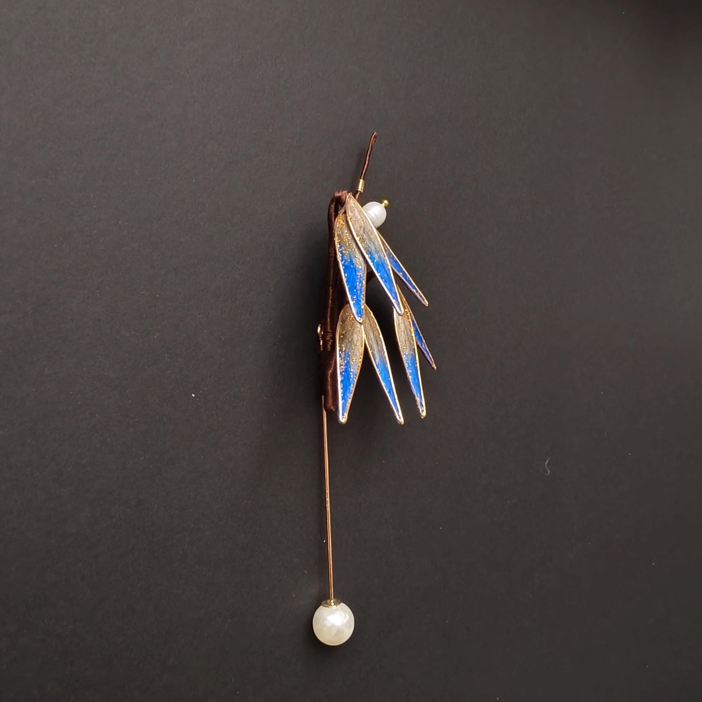 Handmade Bamboo Leaf Silk Vintage Brooch