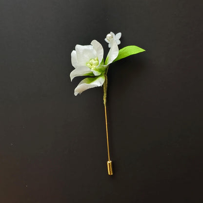 Flower Brooch Pin Handmade Silk Vintage Style Brooch for Women