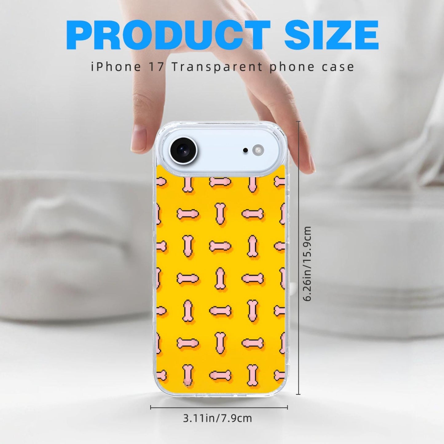 Pixelated Pattern iPhone 17 Pro Max Case – Funny Adult Humor TPU Cover