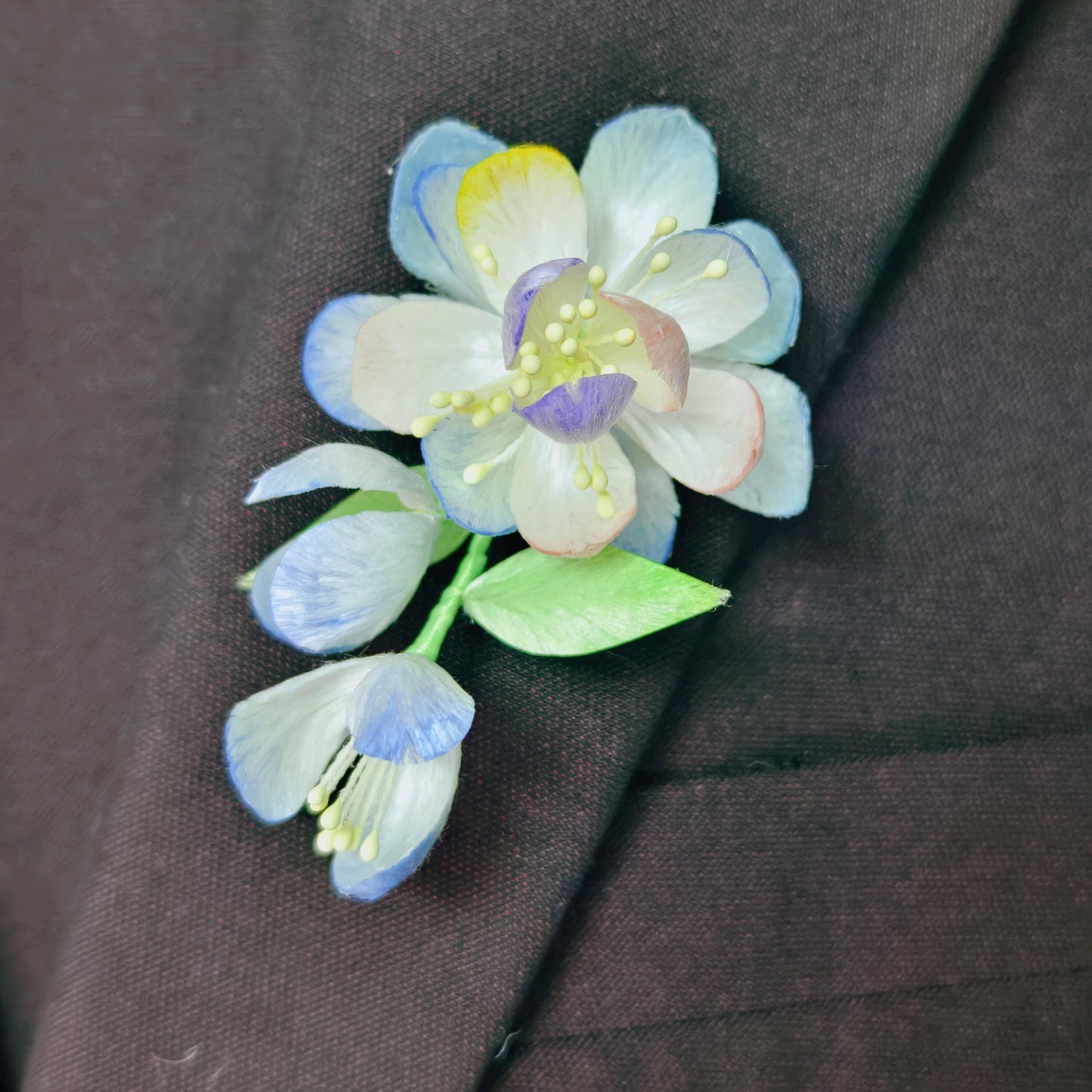 Silk Flower Vintage Brooch