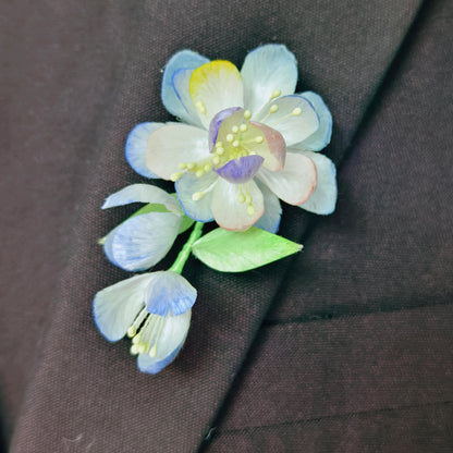 Silk Flower Vintage Brooch
