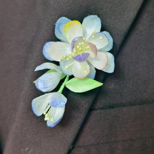 Silk Flower Vintage Brooch