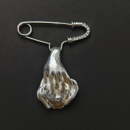 Handmade Unique Personalized Sterling Silver Brooch