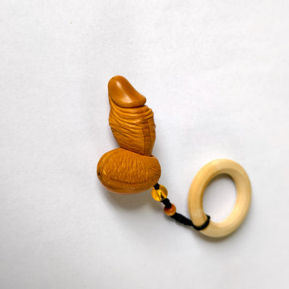 Handcrafted Carved Penis Walnut Craft
