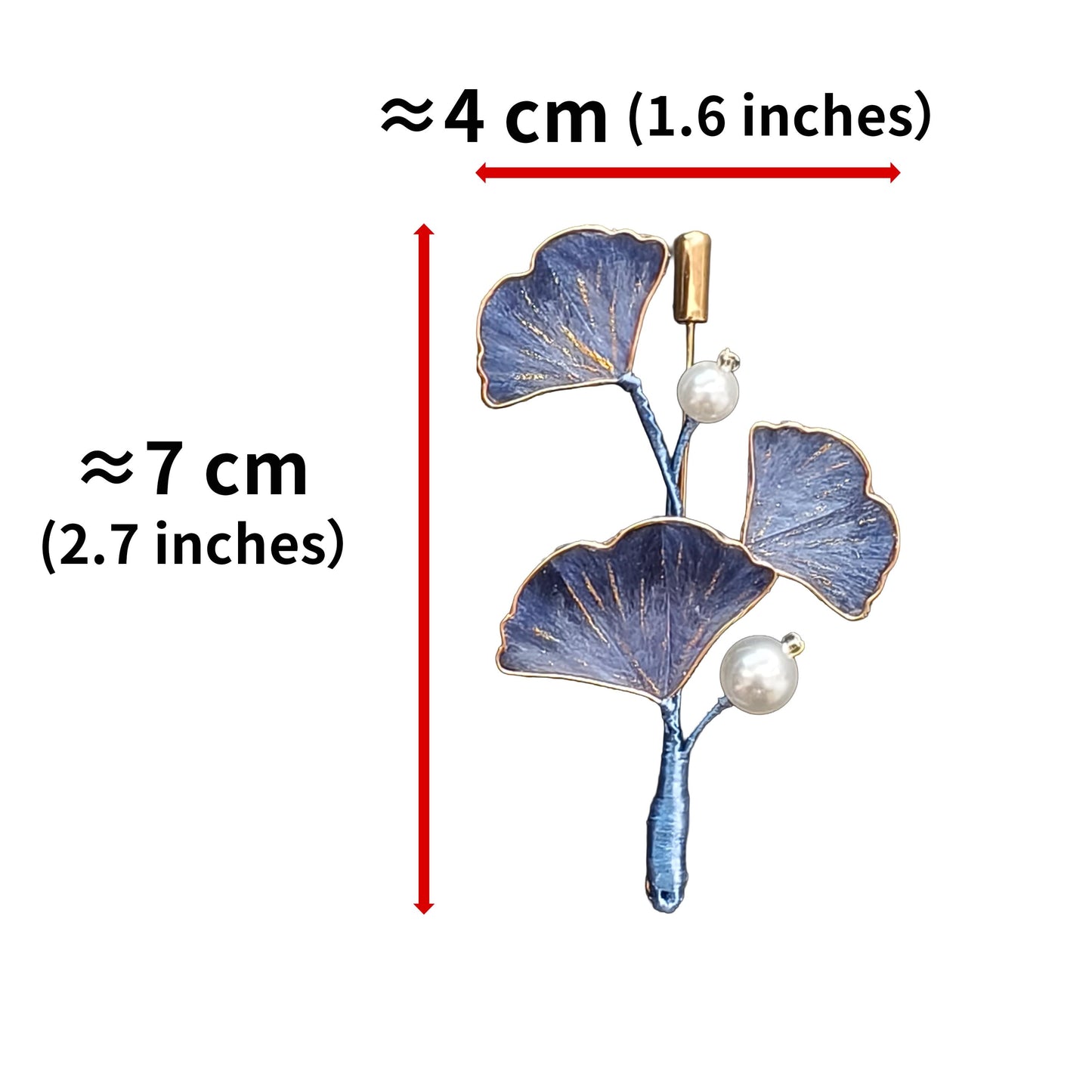 Ginkgo Leaf Pearl Silk Brooch