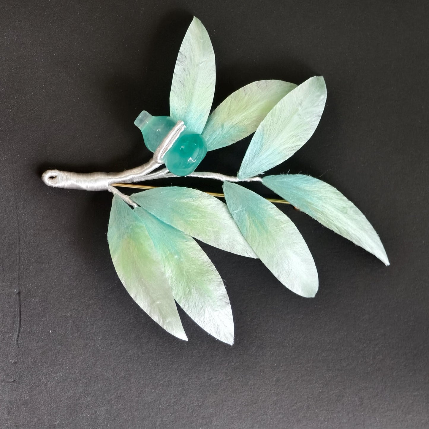 Bamboo Leaf Silk Brooch