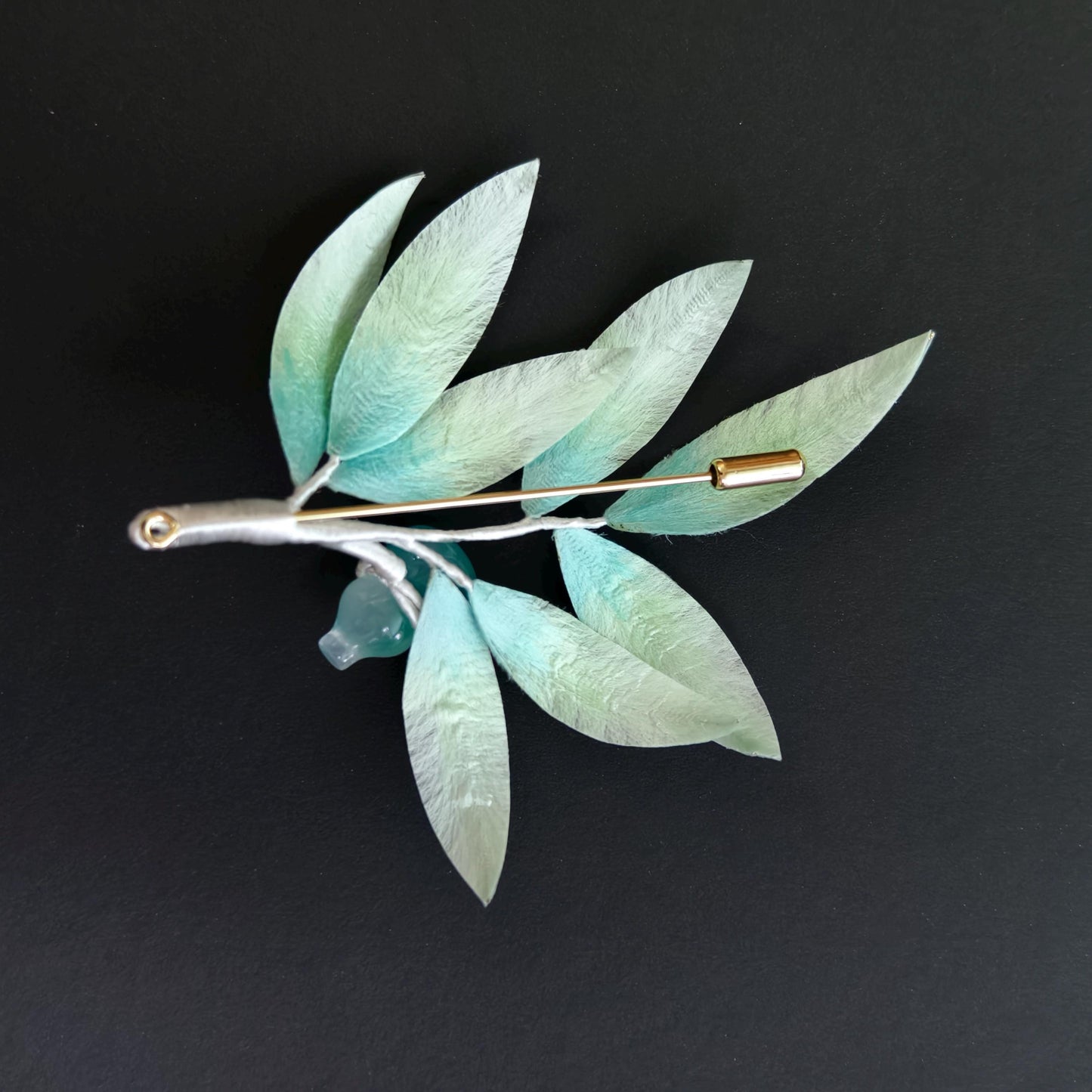 Bamboo Leaf Silk Brooch