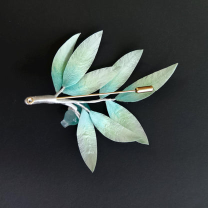 Bamboo Leaf Silk Brooch