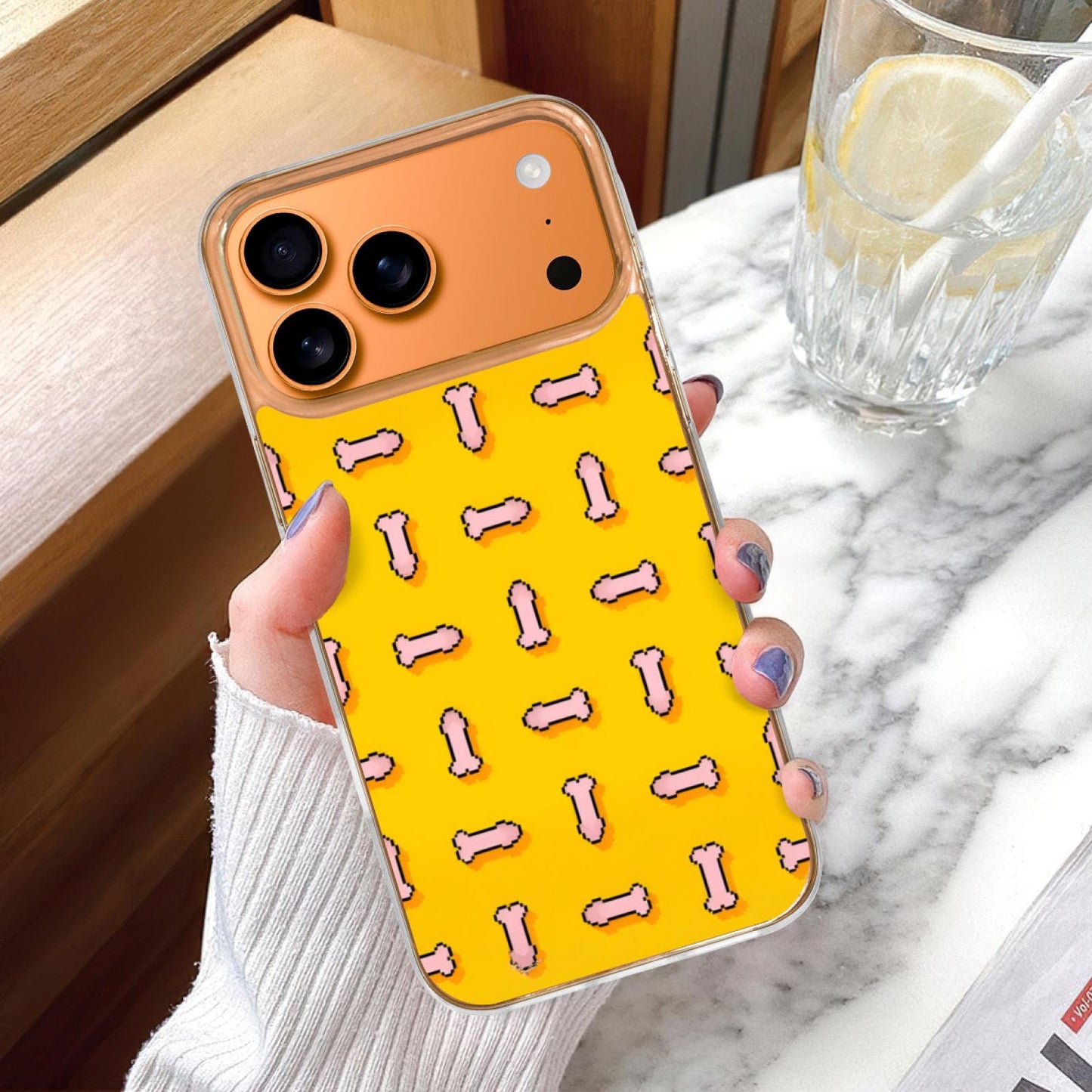 Pixelated Pattern iPhone 17 Pro Max Case – Funny Adult Humor TPU Cover