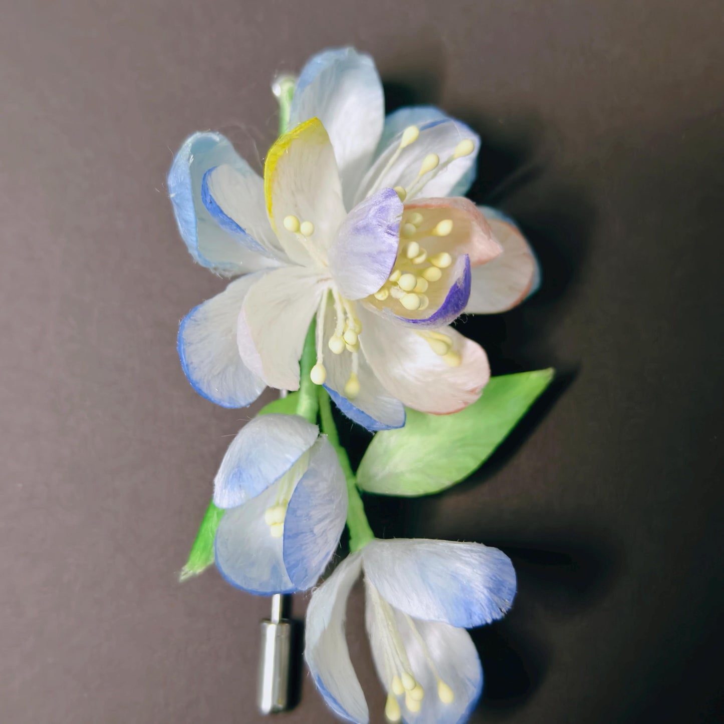 Silk Flower Vintage Brooch