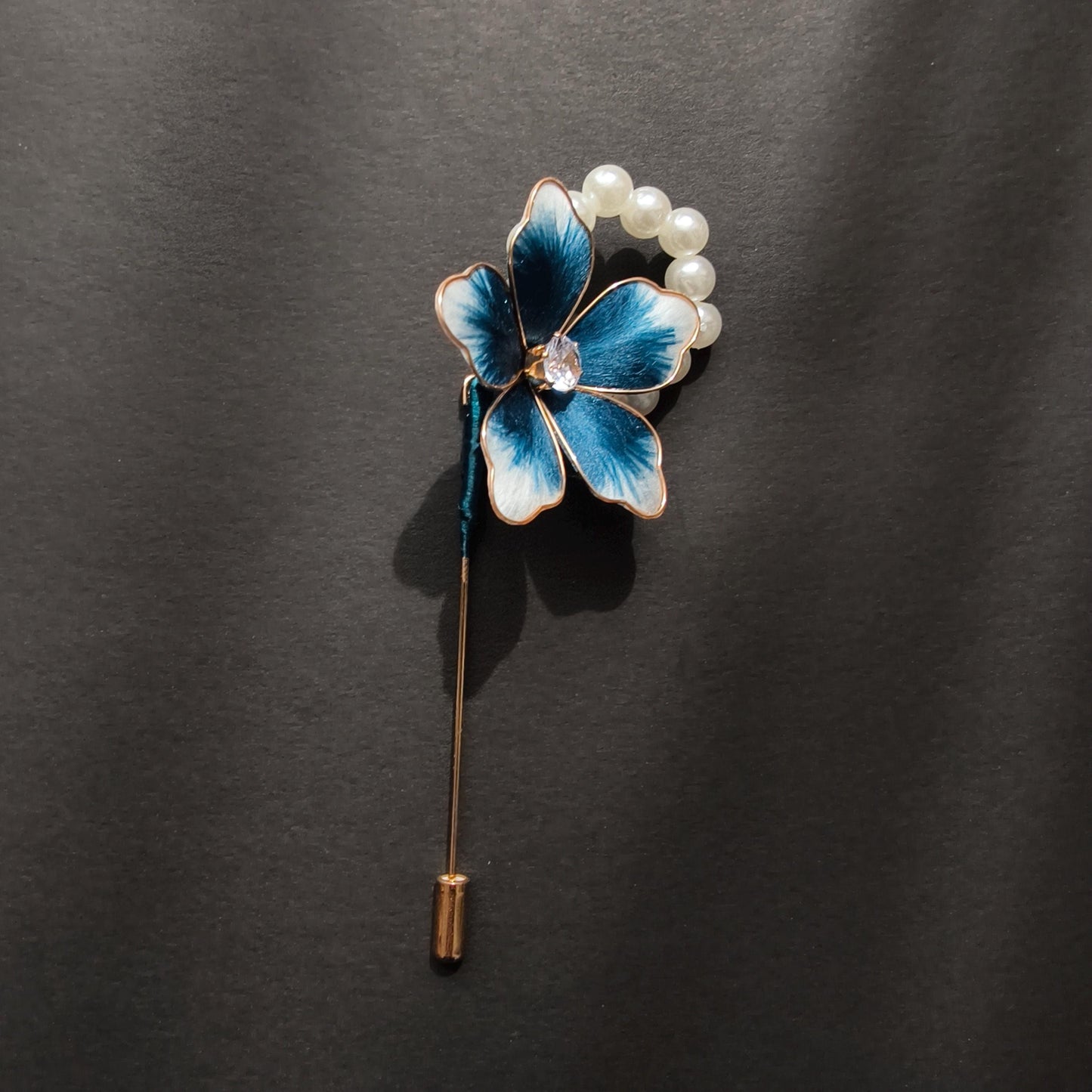 Vintage Handmade Silk Flower Brooch – Elegant Floral Pin for Gowns