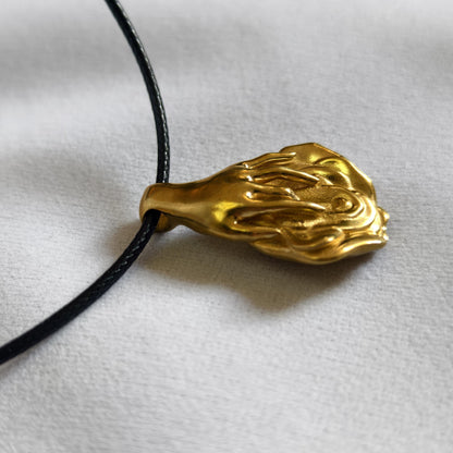 Naughty Brass Pendant Necklace