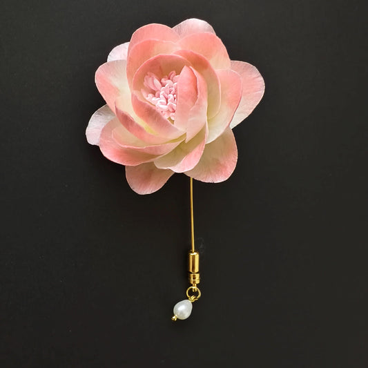 Silk Flower Brooch for Women Handmade Vintage Floral Brooch Pin