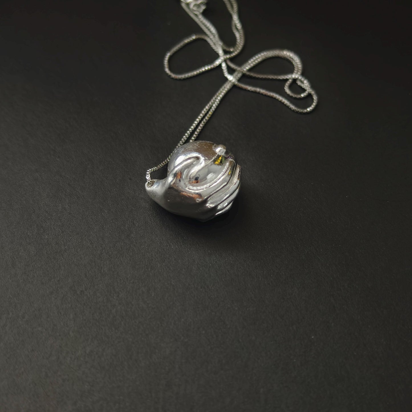 Sterling Silver Hand & Breast Necklace
