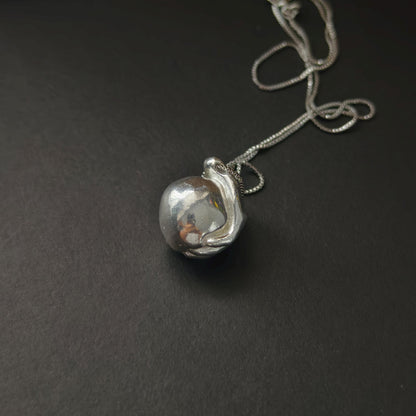 Sterling Silver Hand & Breast Necklace